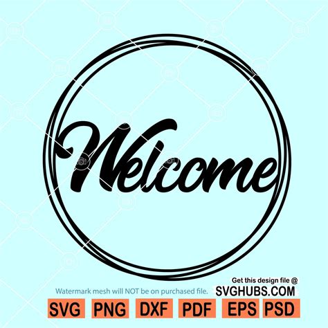 Download Free Welcome SVG File | Round Sign SVG | Mandala Welcome Sign Commercial Use